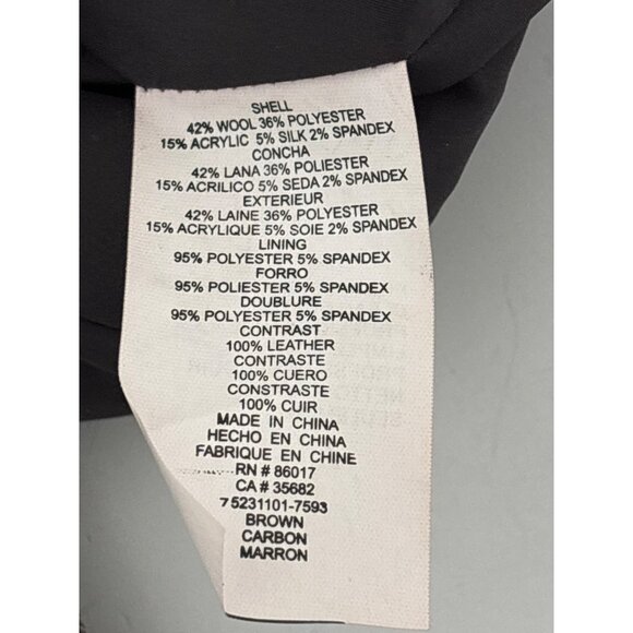 Y2K Bebe Dress Sz 10 Wool Blend Tweed Leather Corset Detail Lace Up Bodycon Slit - Picture 15 of 16